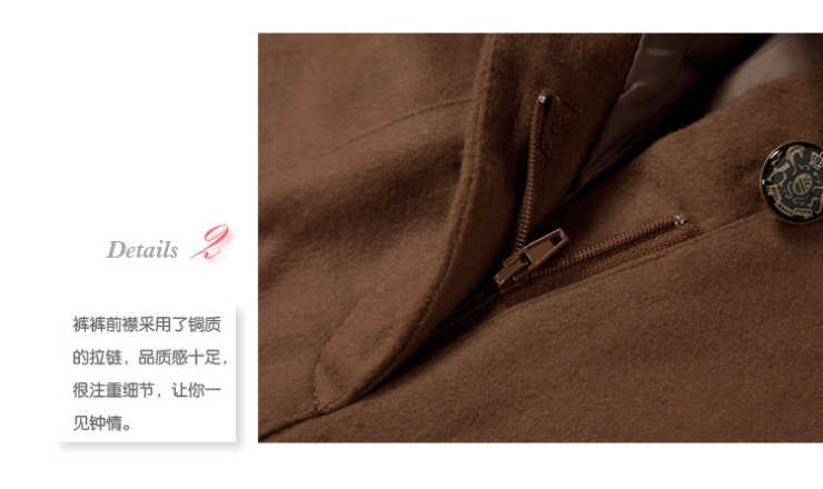 乐町女休闲高腰<em>呢子卡其色短裤</em>子女 送腰带LG