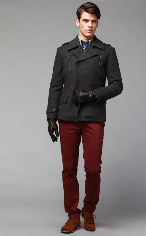 jackjones\/杰克琼斯杰克琼斯拉链双排扣毛呢外