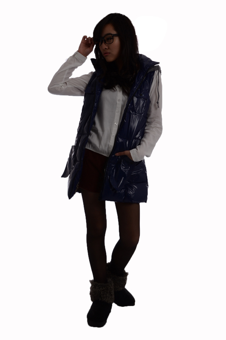 衣品风华秋冬新款亮面长款女款棉马甲坎肩Z0