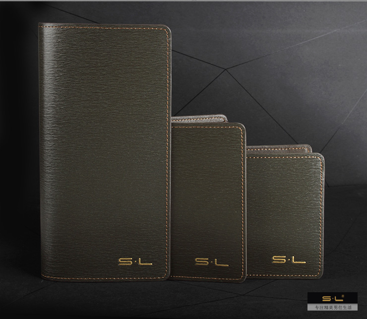 SL尚格良品时尚男士牛皮撞色多功能潮流韩版