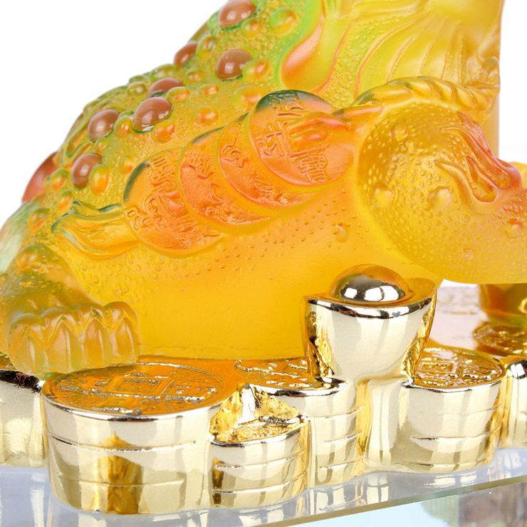 礼之源开光招财金蟾摆件 树脂水琉璃工艺品 风