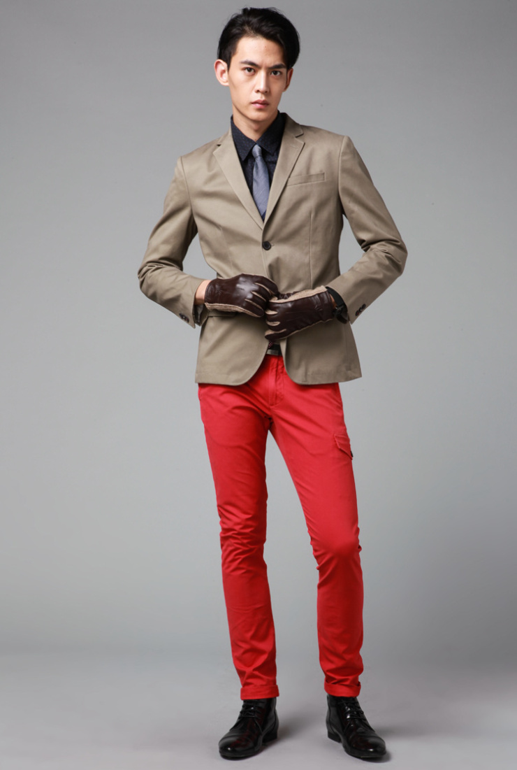 jackjones\/杰克琼斯杰克琼斯纯棉修身单开叉男