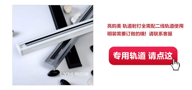 亮昀美LYM LED轨道射灯3w灯导轨灯轨导灯DGDJ016 白壳白光 白光