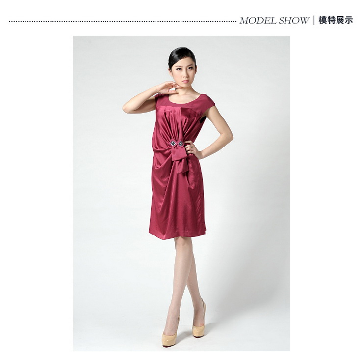 应大(Yingdak) 2012春夏新款 拼接女士半袖礼服