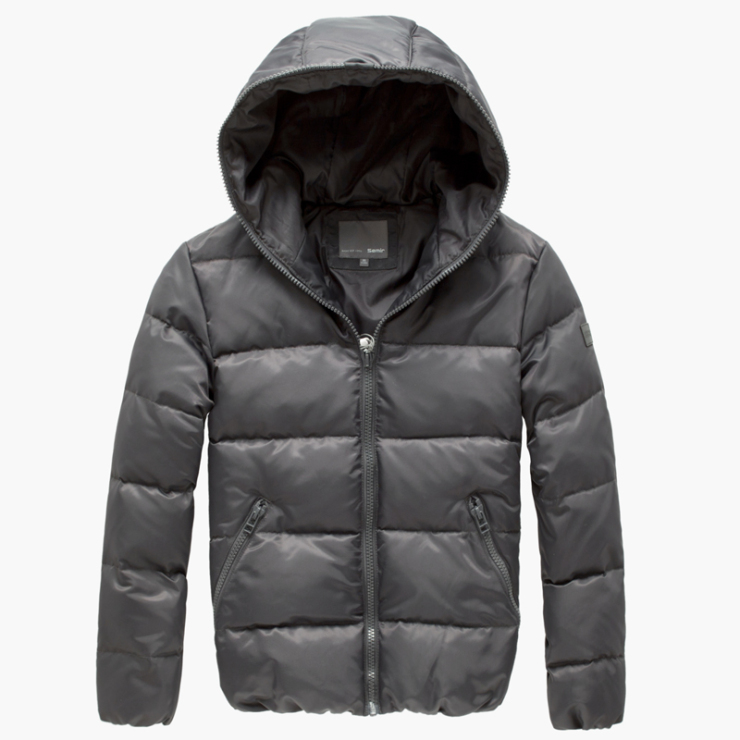 【森马】 冬春上新 男款简约连帽短款羽绒服 1