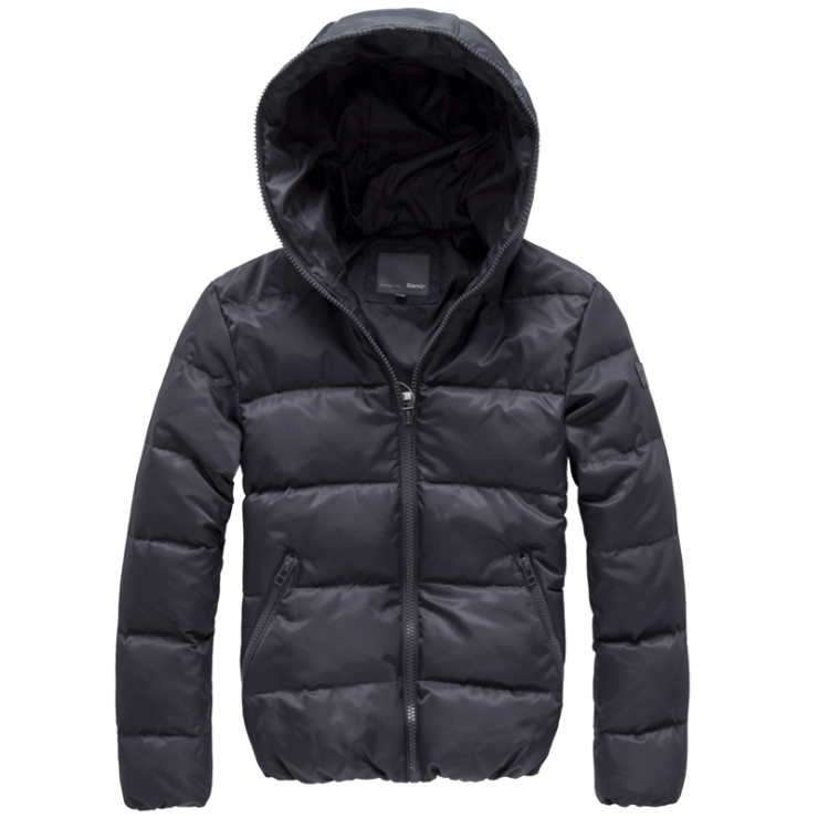 【森马】 冬春上新 男款简约连帽短款羽绒服 1