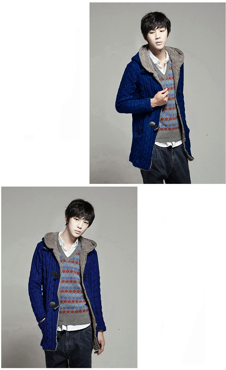 Kenleyhomme 韩版男士中长款连帽<em>加绒加厚</em>牛