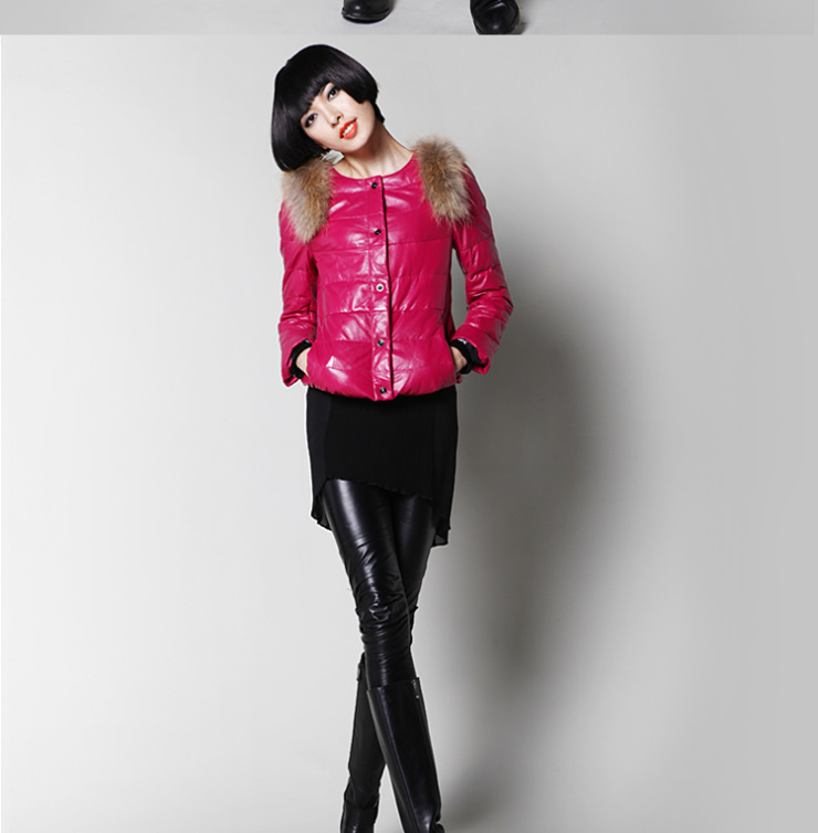 琳艾琳 正品2012进口绵羊皮 貉子毛领 海宁皮衣