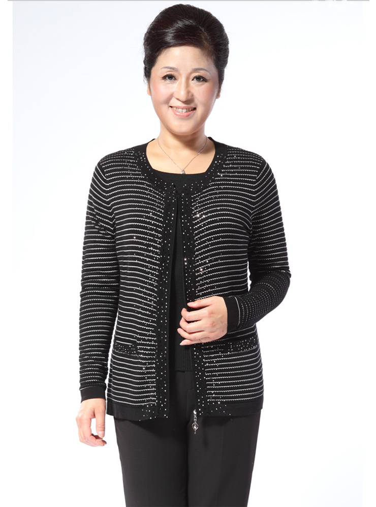 33761中老年秋装新品 中年<em>女装</em>妈妈装条纹拉