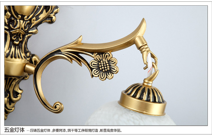 
                                        金艺扬灯饰 欧式壁灯 简欧壁灯 田园壁灯 卧室床头灯 卫浴镜前灯具灯饰BA6602-2                