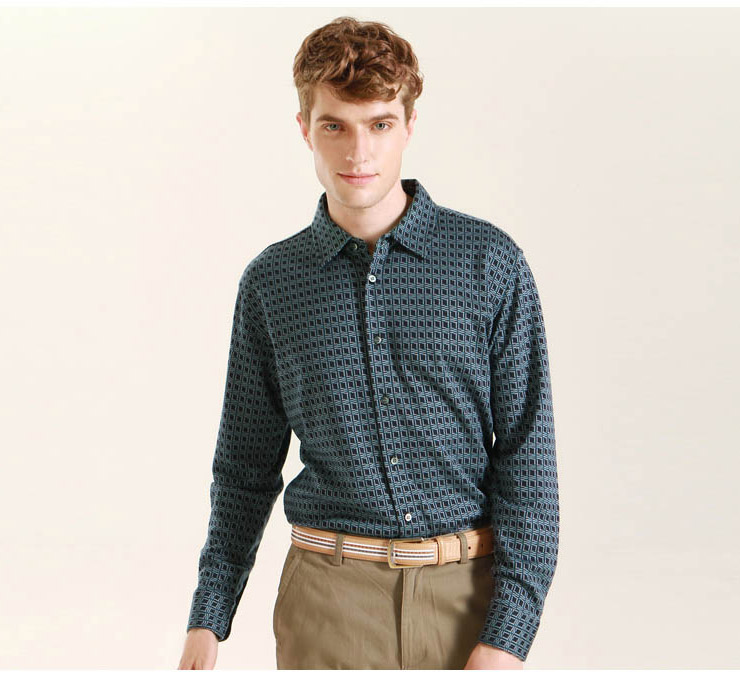 法曼斯 桑蚕丝 t恤 男 2012秋装新款休闲格纹羊