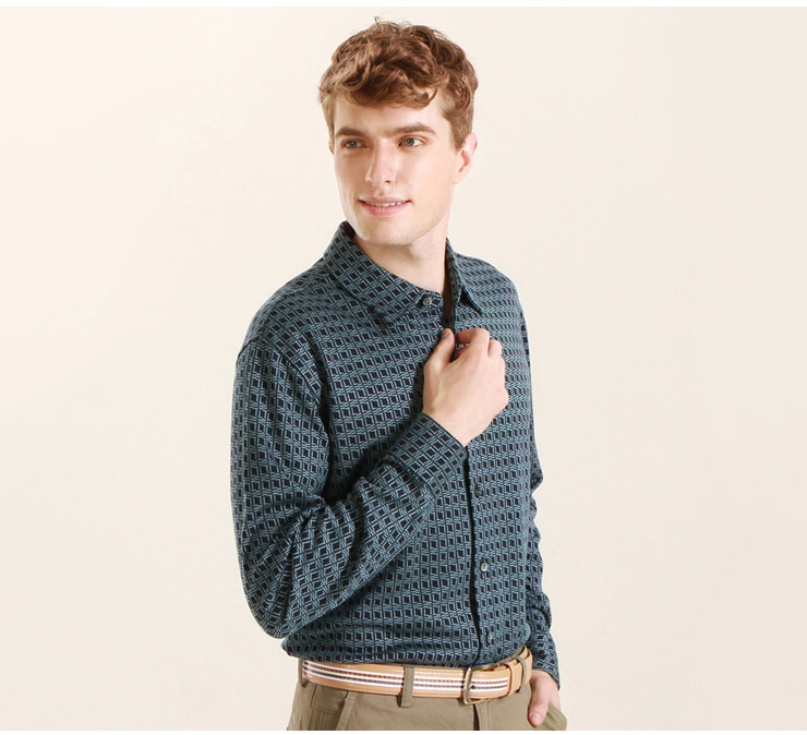 法曼斯 桑蚕丝 t恤 男 2012秋装新款休闲格纹羊