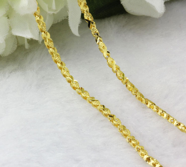 菲尔雅珠宝 内扣麦穗2 千足金24K黄金项链8.7