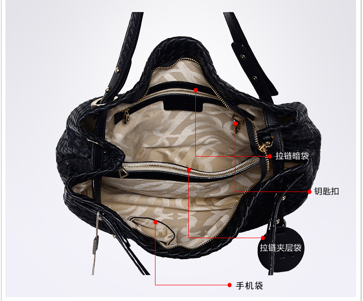 HR赫莲娜 真皮编织女式手提包单肩包H22-208