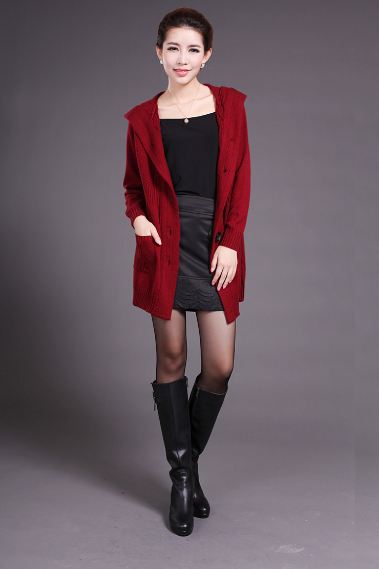 露西维特lucywitte秋冬<em>女装</em>韩版女士<em>针织开衫中</em>