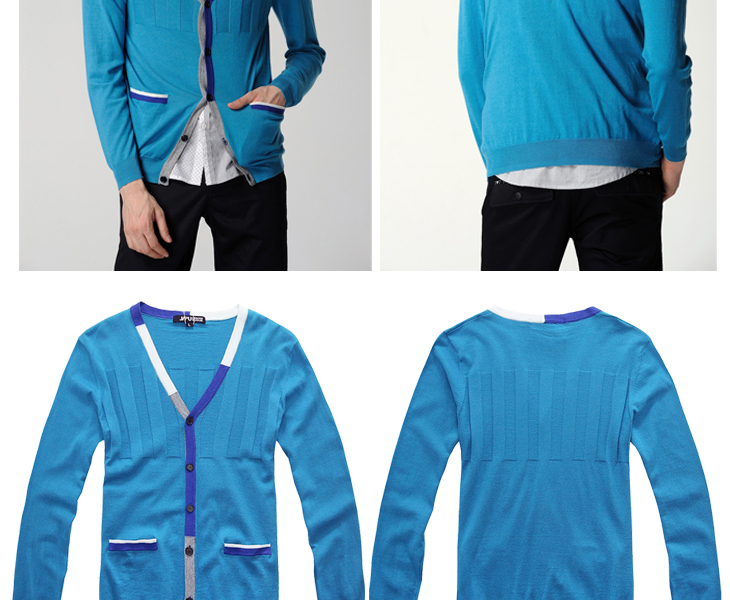 积普JIPU <em>毛衣外套</em>v领 开衫针织衫 <em>男毛衣</em> <em>短款</em>