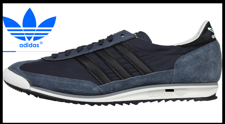 三叶草\/Adidas 男士休闲鞋 SL 72 G43583 蓝黑