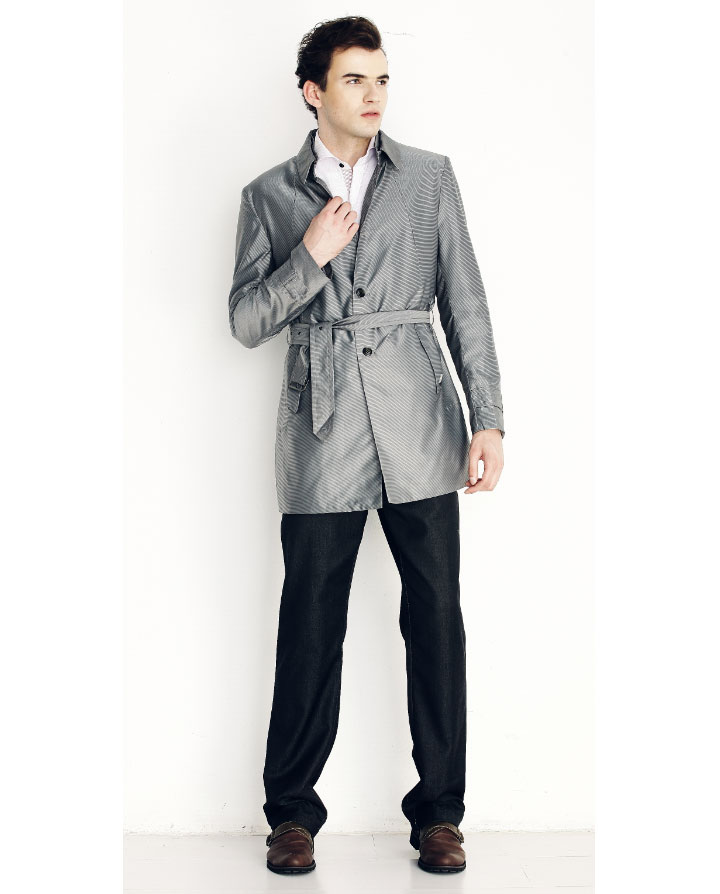 SunnyWell 森迪维尔 男士时尚长款 风衣外套 S