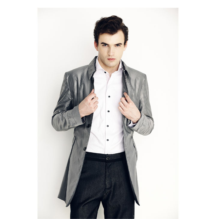 SunnyWell 森迪维尔 男士时尚长款 风衣外套 S