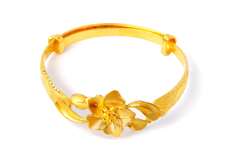 天鑫洋 999千足金\/黄金 走马圈花形手镯 钉砂 抛