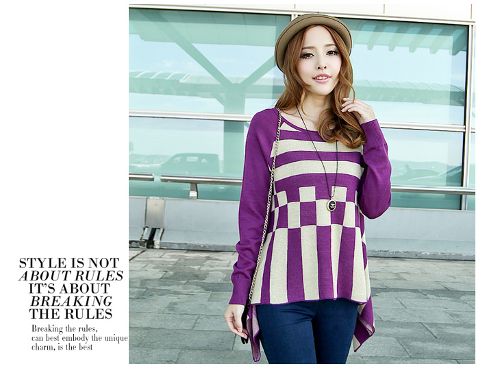 威丝曼WSM 2012年秋装新款女人味条纹圆领套
