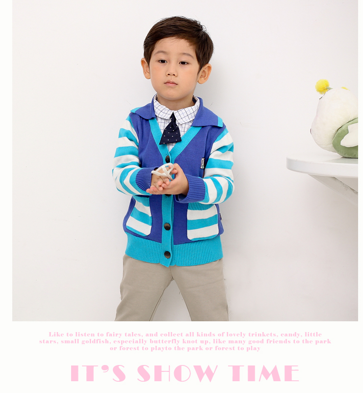 NGY2012新款儿童带领毛衣男童针织衫开衫外