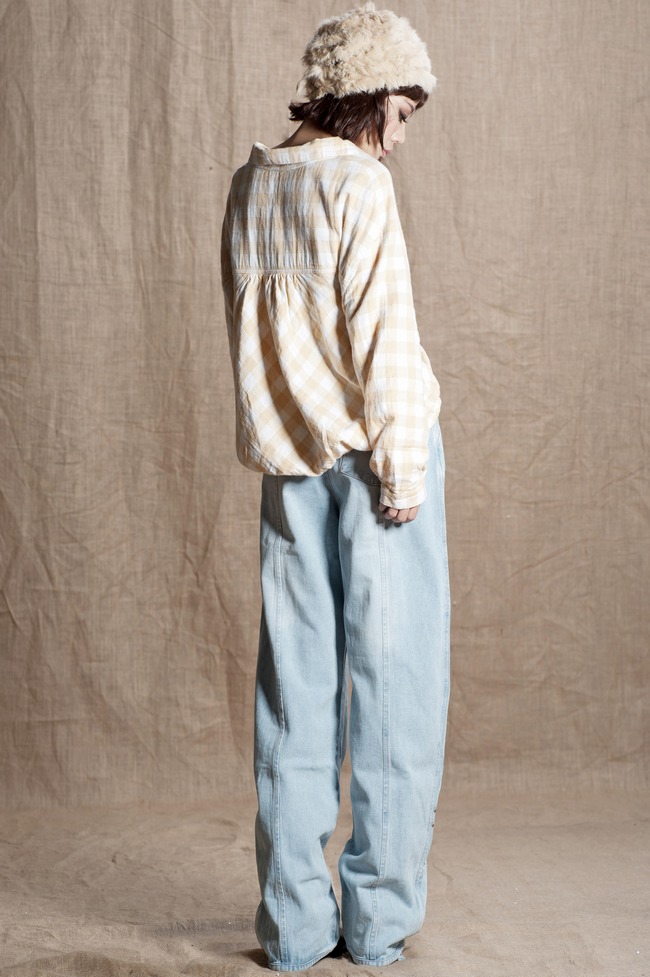 原创 前后不对称下摆V领套头恤衫 怀旧文艺全