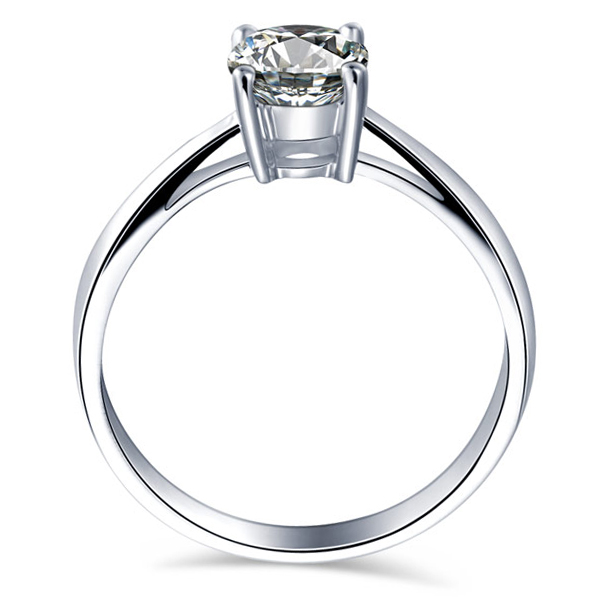 六福典雅珠宝18K白金钻石戒指结婚女戒 PT95