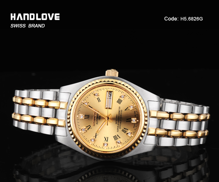 汉爱 HANDLOVE 间金机械表21钻全自动机械