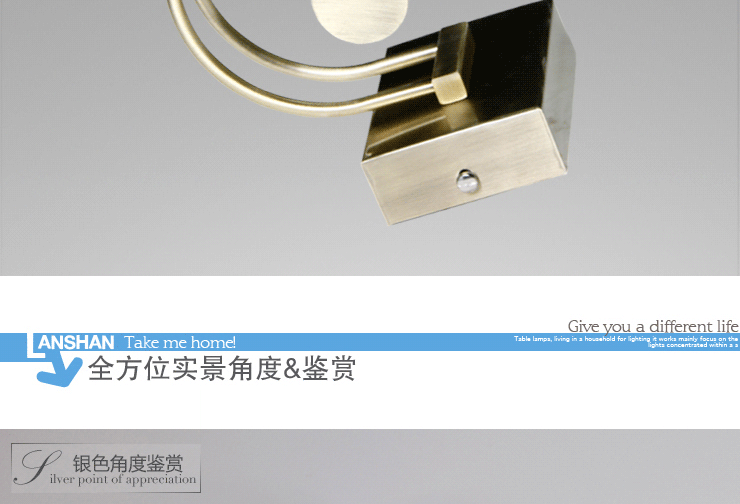 岚珊 现代简约镜前灯卫生间浴室灯客厅灯卧室镜柜灯具灯饰J018 51CM银色