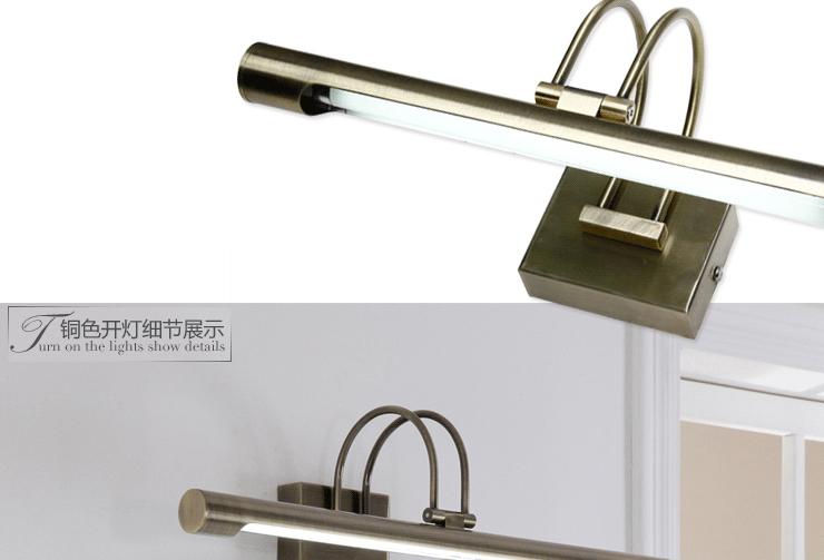 岚珊 现代简约镜前灯卫生间浴室灯客厅灯卧室镜柜灯具灯饰J018 51CM银色