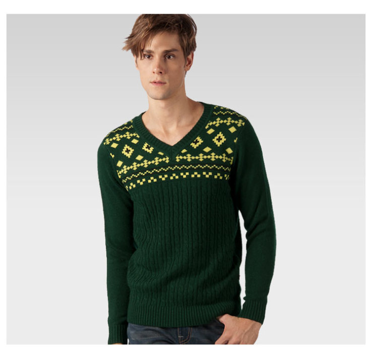 11.11大促 宾宝BENBO秋装线衫V领民族提花时