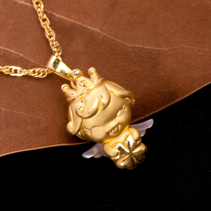 菲尔雅 天使宝宝 时尚3D黄金硬千足金吊坠2.6