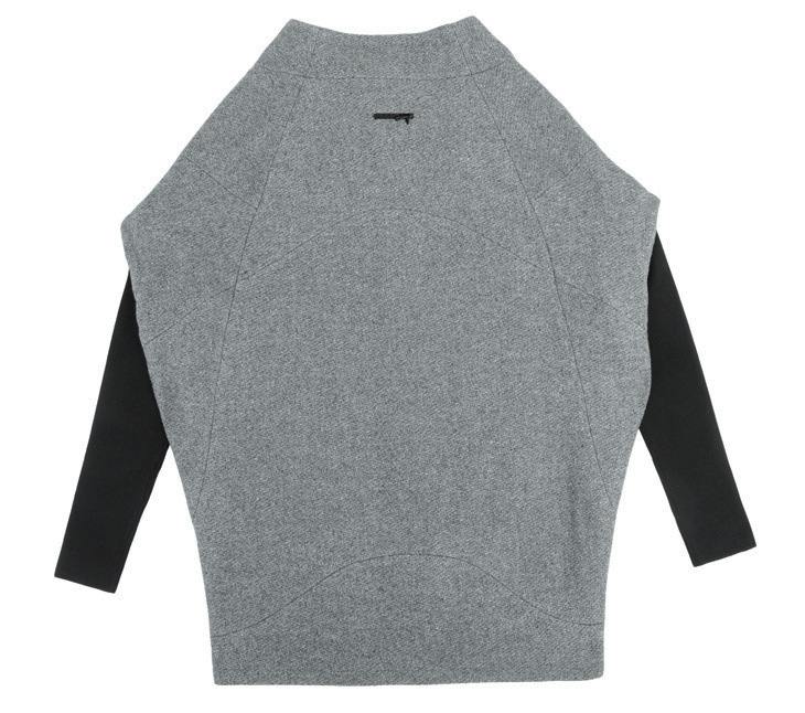 ONLY 针织衫 含羊毛落肩袖拼接剪裁中长款女