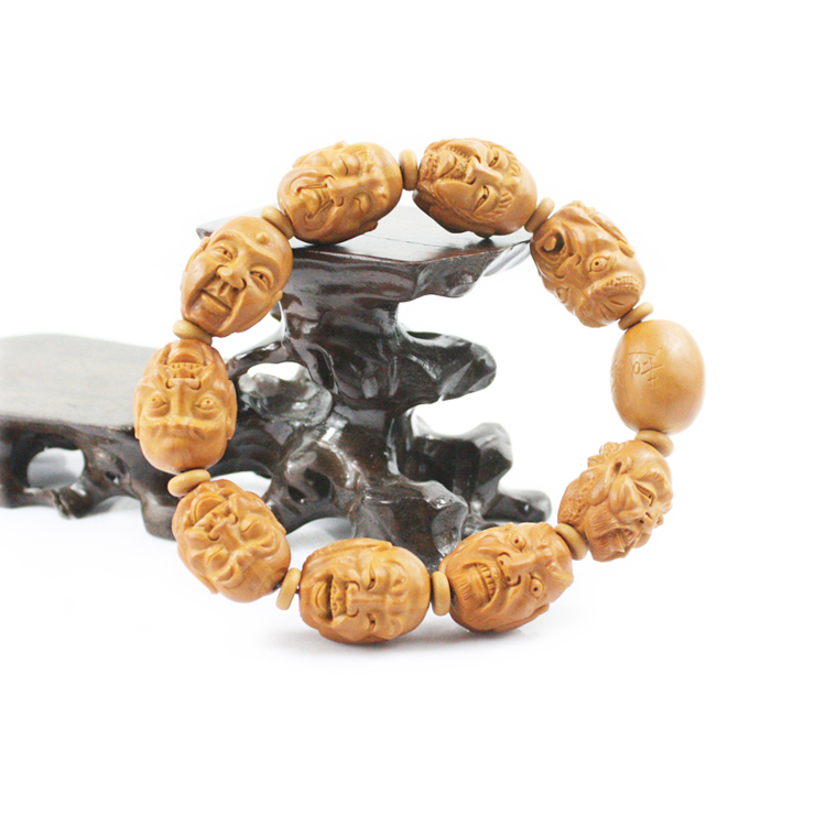 尚鸿缘 天然橄榄核雕手串手链 精雕 【十八罗汉