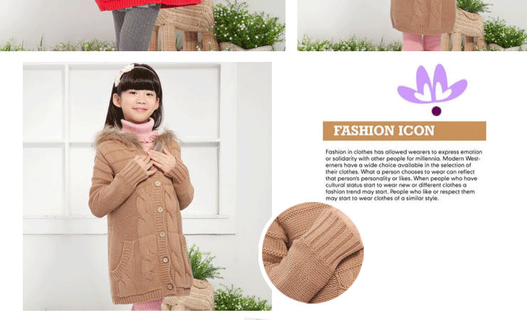 朵拉米拉 <em>中大</em>儿童<em>女童</em> <em>毛衣</em>外套带帽加厚棉绒