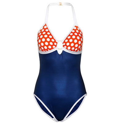 爱慕内衣经典新贵连体泳衣AM68C31 红白蓝 1