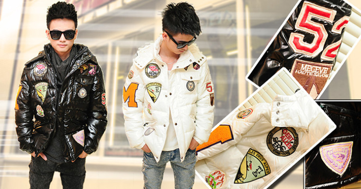 漫路2012秋冬新款 男冬装羽绒棉袄 多徽章可拆