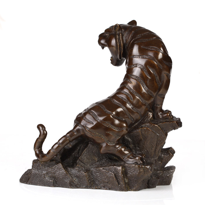 吉善缘 紫铜上山虎老虎摆件 家具工艺品装饰品