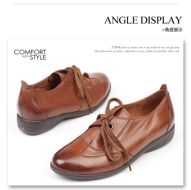 Bata\/拔佳秋棕色油蜡羊皮女鞋AQQ20D 棕色 3