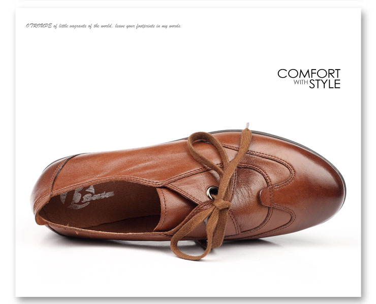 Bata\/拔佳秋棕色油蜡羊皮女鞋AQQ20D 棕色 3