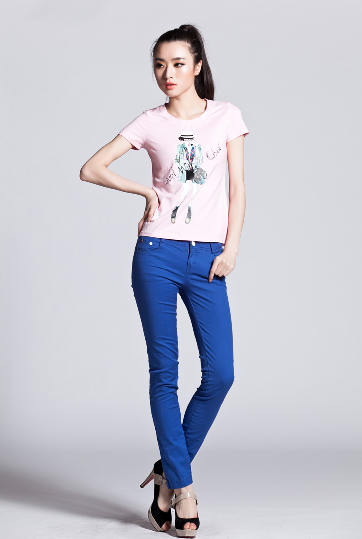 欧曼 Aumanshop 女装休闲裤糖果色裤子女裤铅