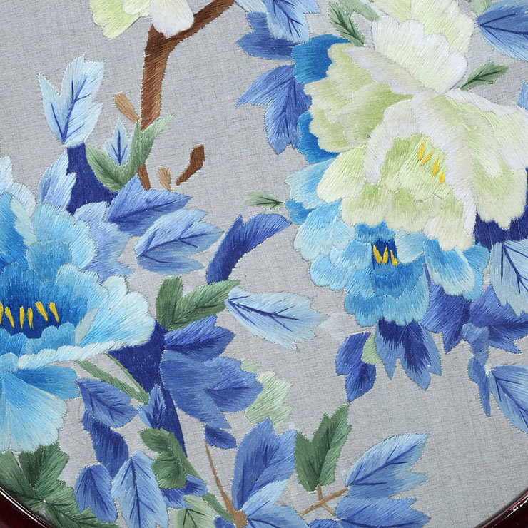 紫金秀 湖南沙坪湘绣 蓝色牡丹 别致礼物 价格\/