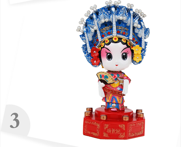 满意礼 中国风特色泥塑工艺品 国粹京剧脸谱人