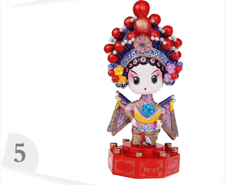 满意礼 中国风特色泥塑工艺品 国粹京剧脸谱人