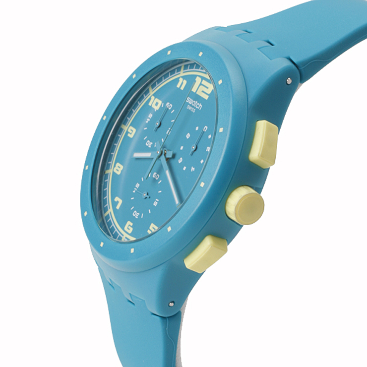 斯沃琪(SWATCH)时尚中性石英手表 湛蓝水滴