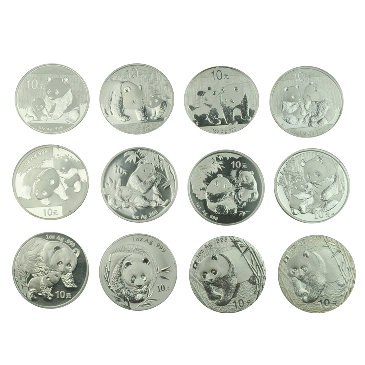 2001-2012年熊猫1盎司银币 红盒装 价格\/图片