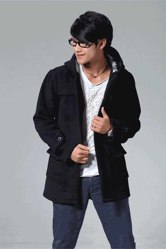 时尚芭莎 英伦风格男装外套新款风衣大衣 加厚