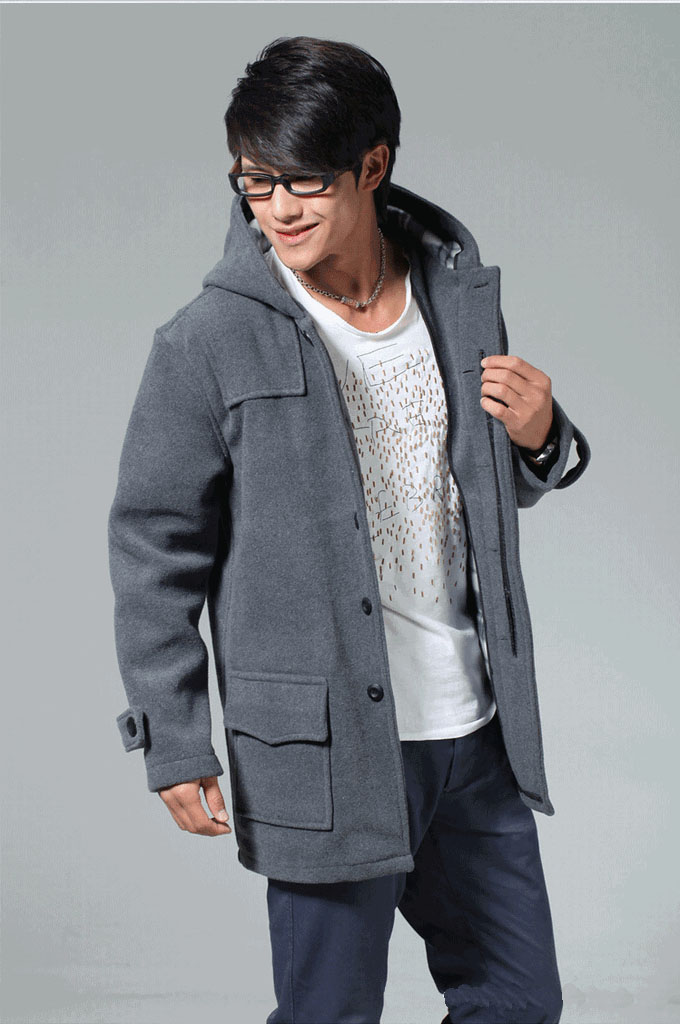 时尚芭莎 英伦风格男装外套新款风衣大衣 加厚