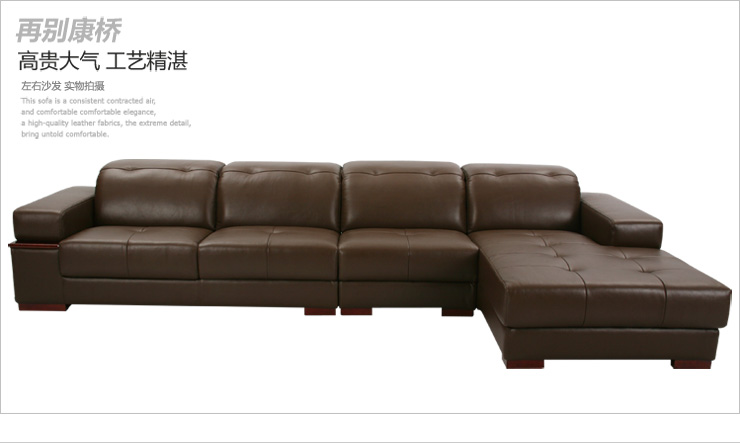 左右沙发 简约大气真皮沙发 客厅组合转角沙发